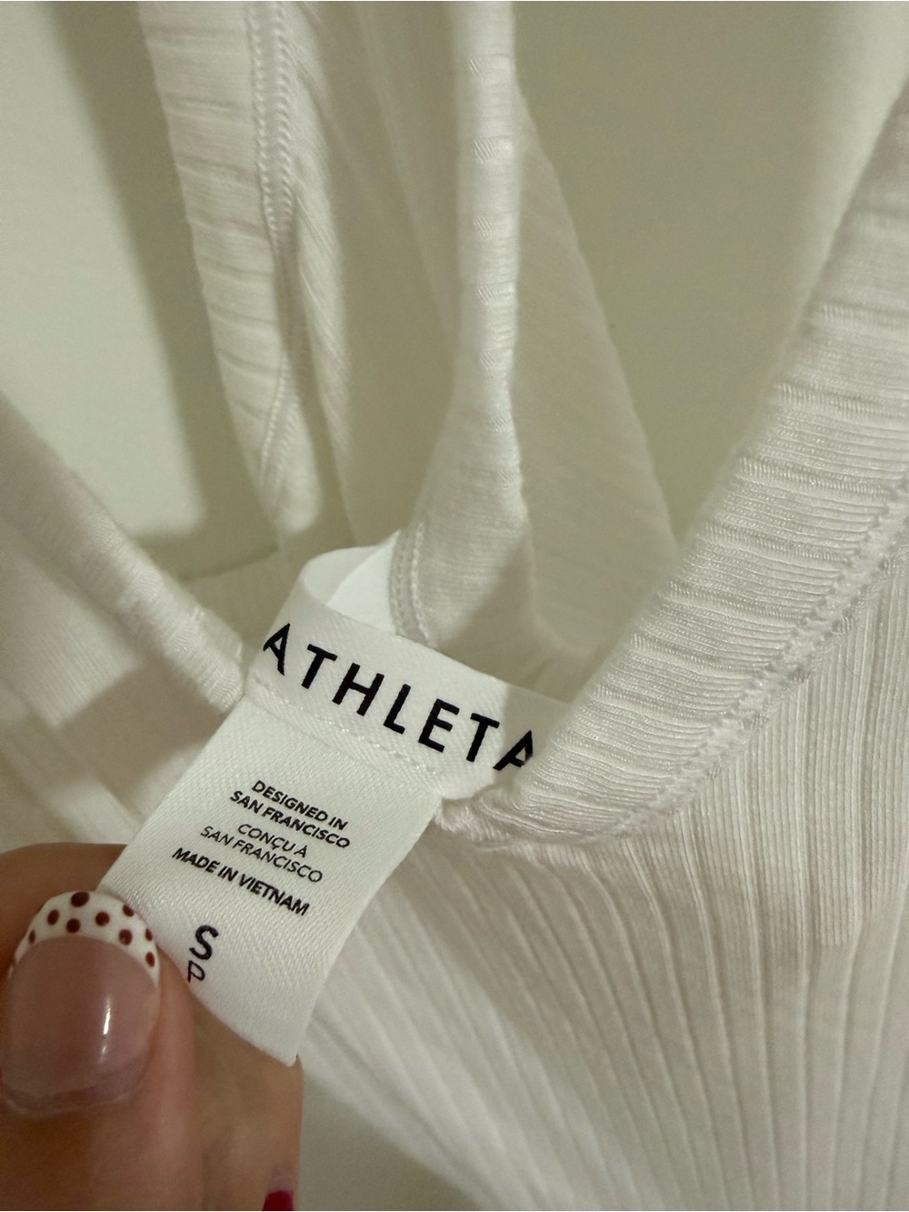 Athleta White Ribbed V-Neck Racerback Tank - Picture 3 of 3